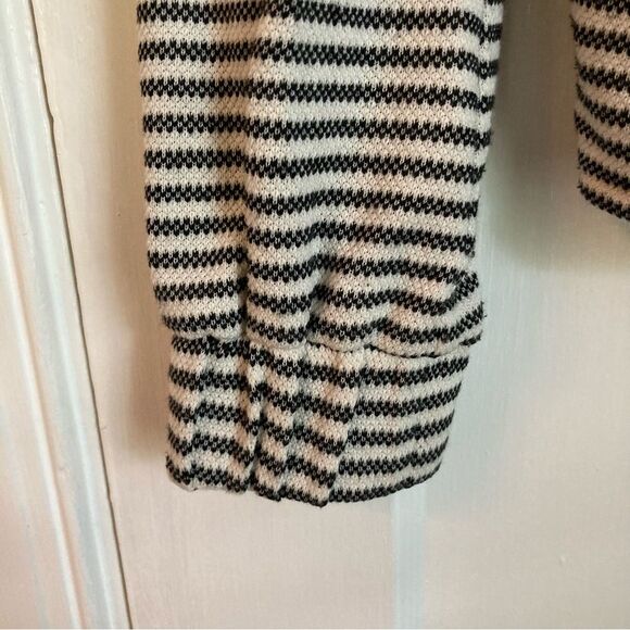 Madri Collection Nursing Crossover Sweater in Natural/Black Stripe Size Small - Picture 4 of 8